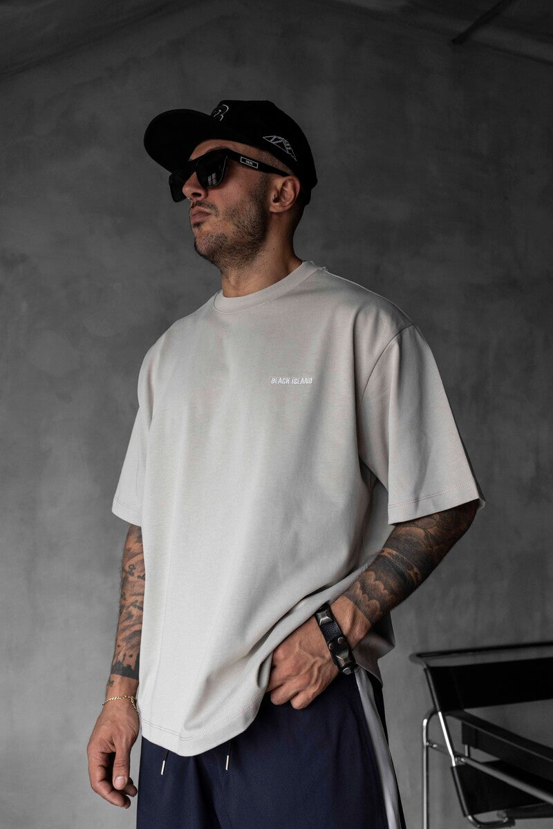 Black Island Printed T-shirts Light Gray 1878