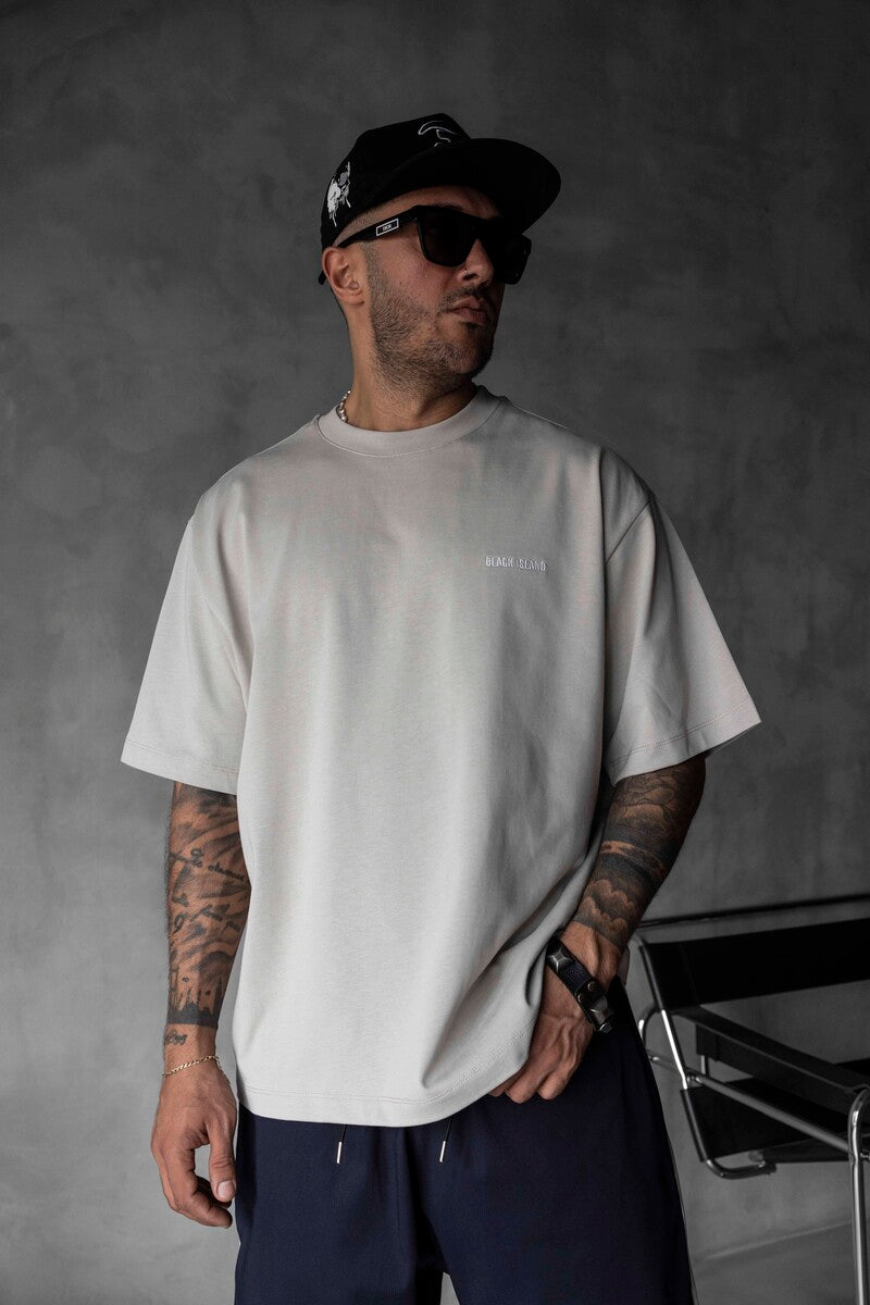 Black Island Printed T-shirts Light Gray 1878