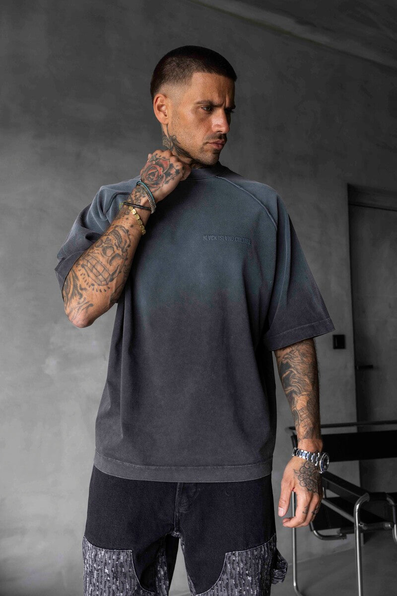 BLACK ISLAND PRINTED WASHED T-SHIRT ANTRA 1849