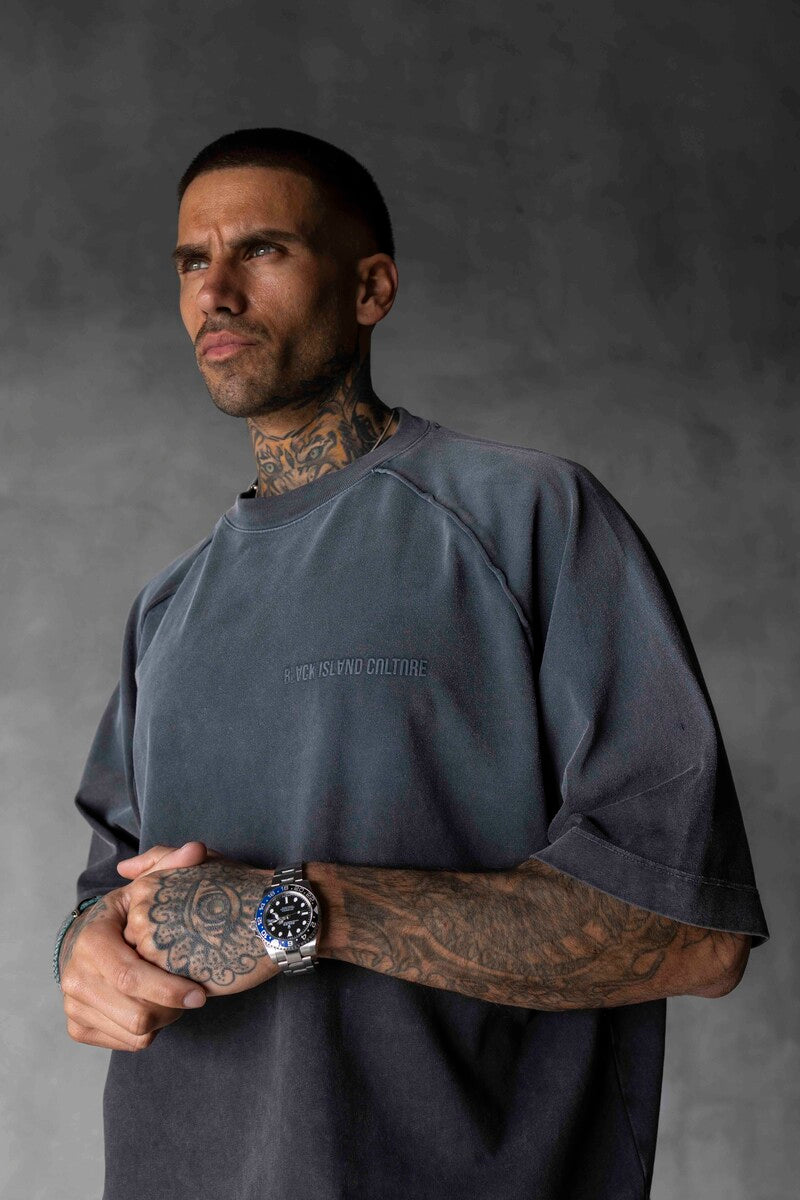 BLACK ISLAND PRINTED WASHED T-SHIRT ANTRA 1849