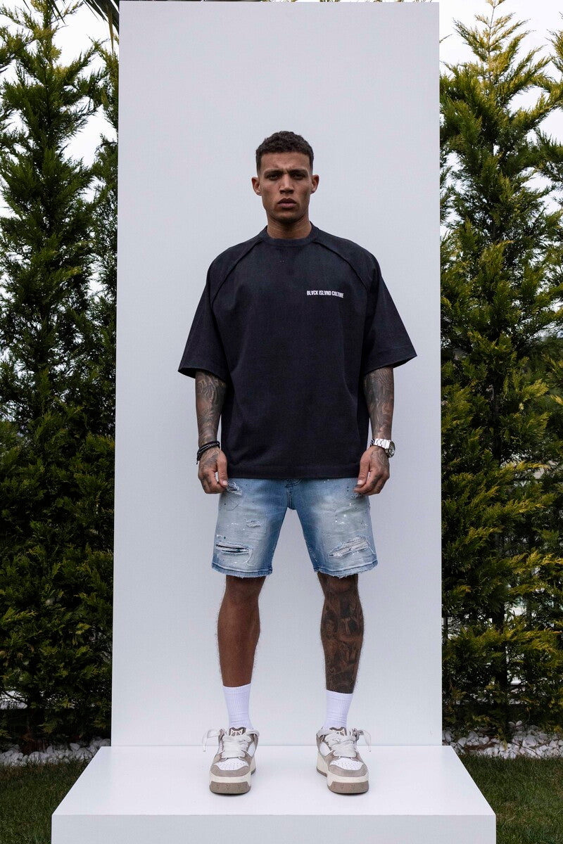 BLACK ISLAND PRINTED WASHED T-SHIRT BLACK 1849