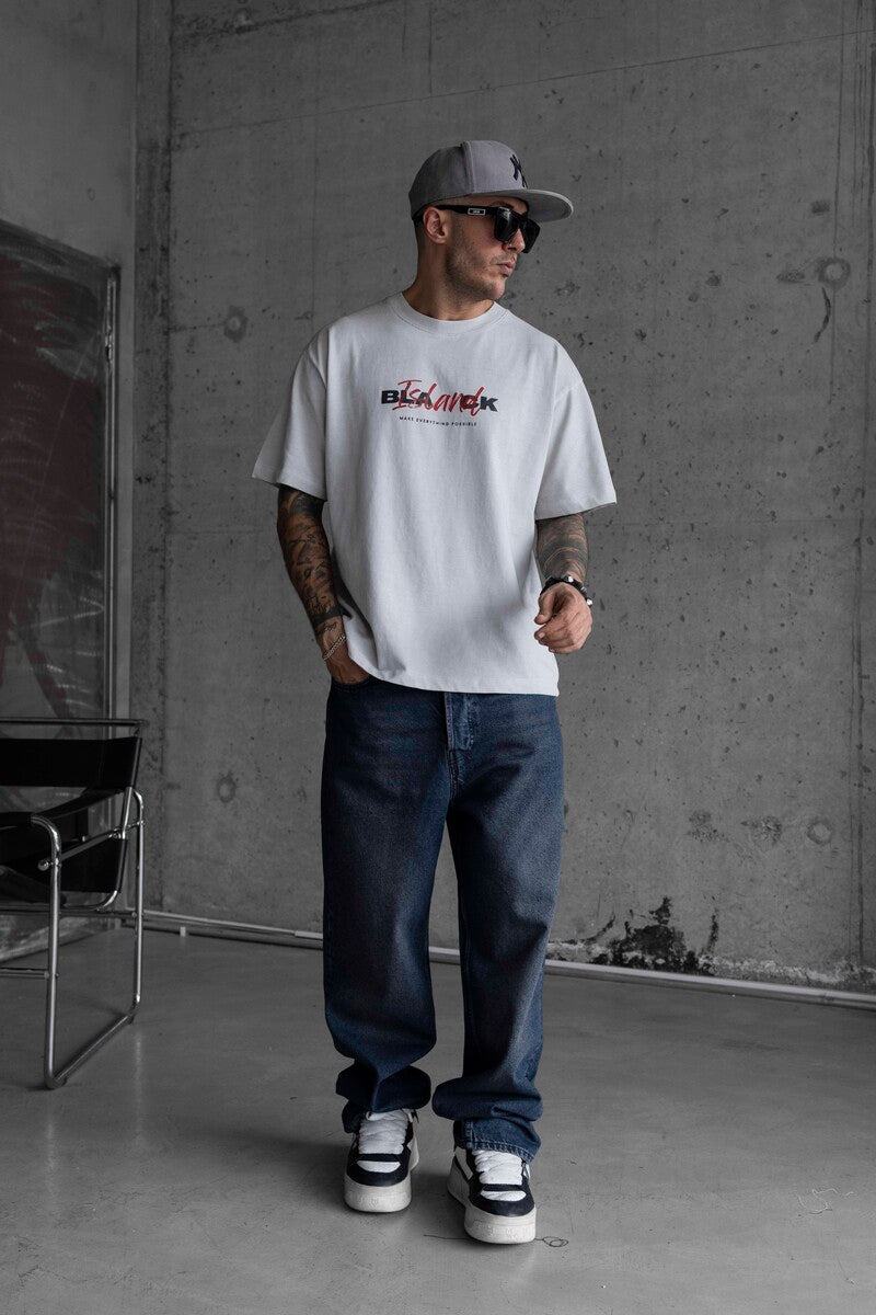 BLACK ISLAND PRINTED WASHED T-SHIRT WHITE 1771