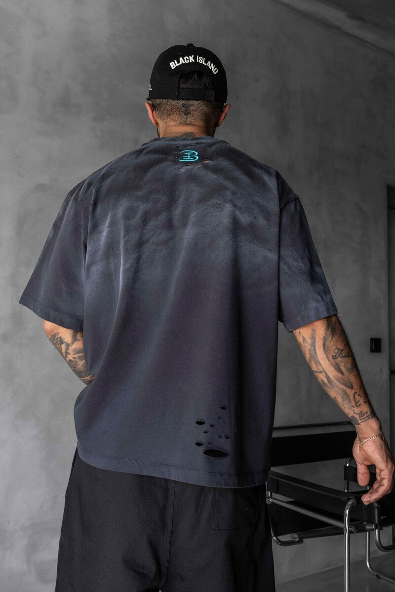 Black Island Printed Washed T-shirts Antra 1875