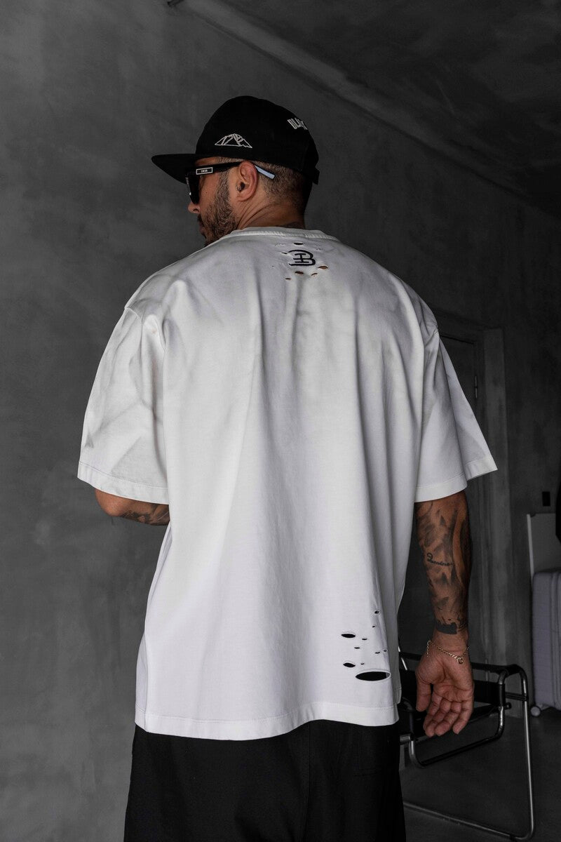 Black Island Printed Washed T-shirts White 1875