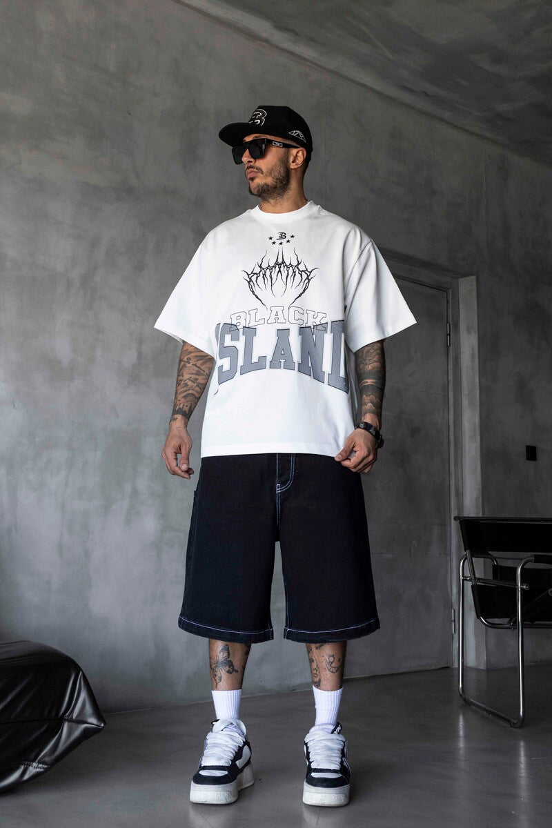 Black Island Printed White T-shirt 1890