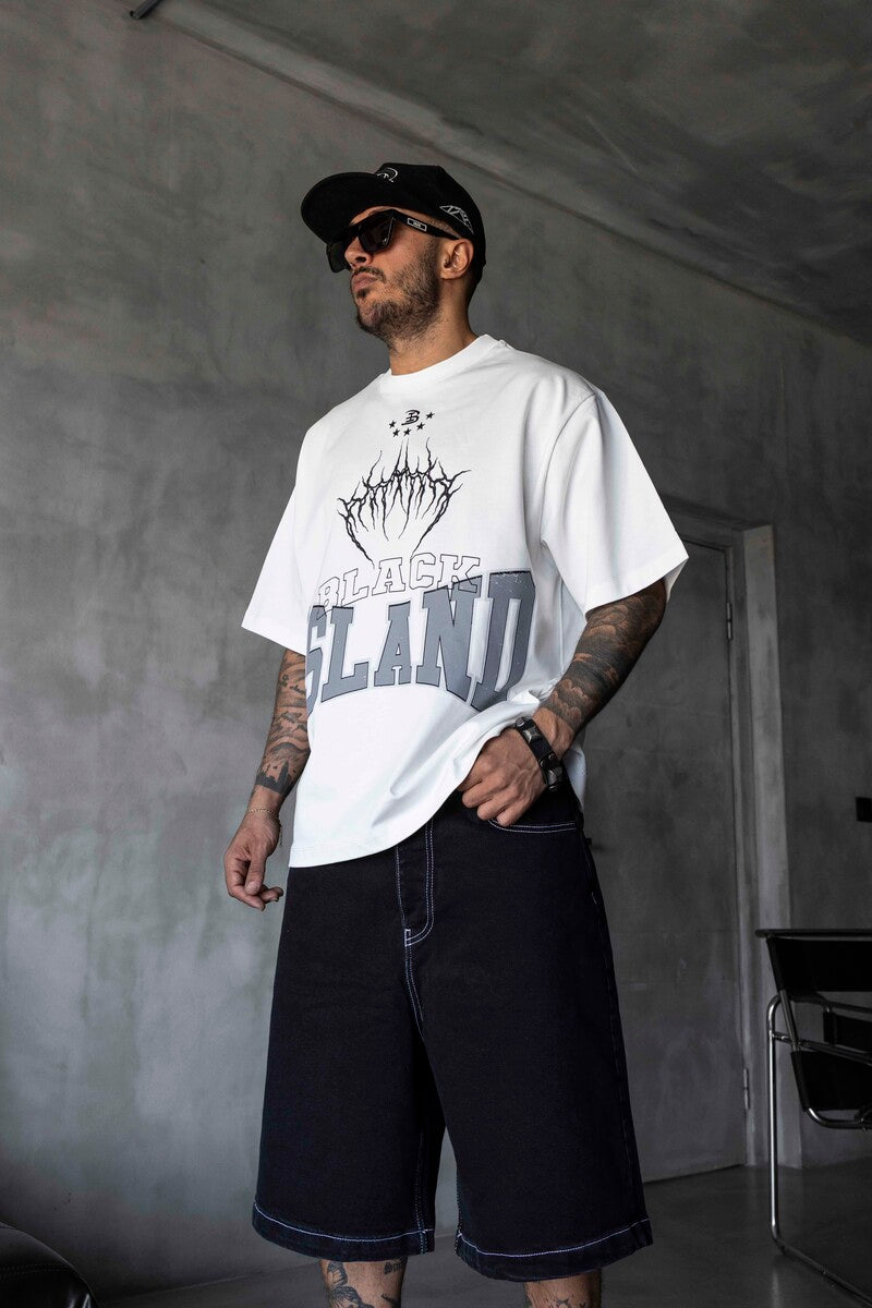 Black Island Printed White T-shirt 1890