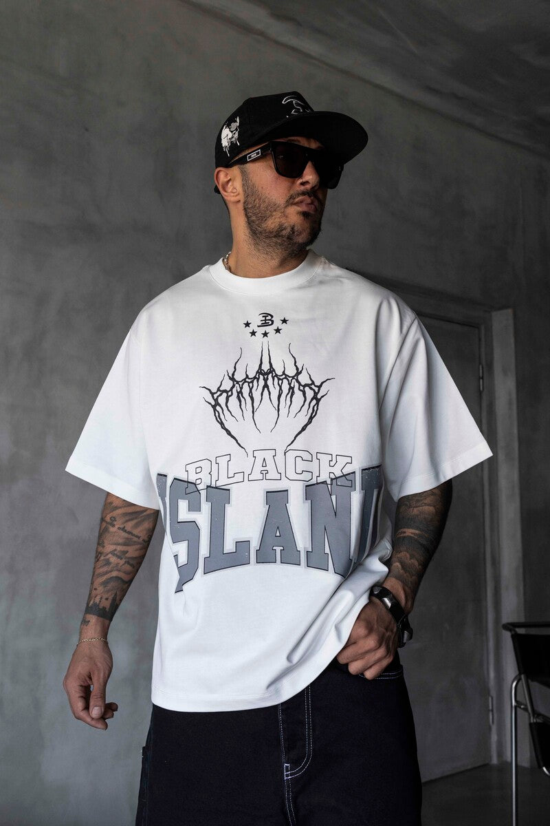 Black Island Printed White T-shirt 1890