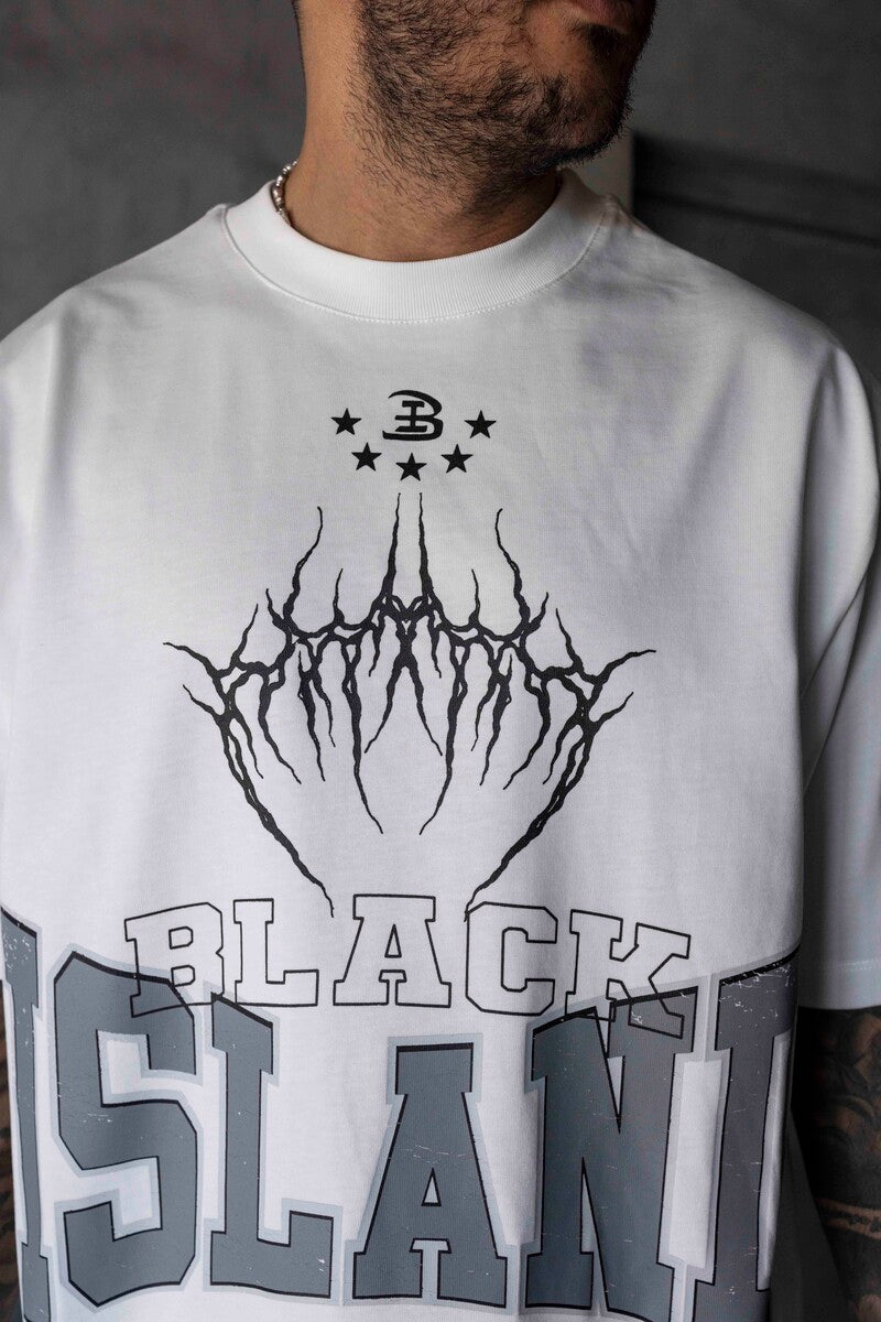 Black Island Printed White T-shirt 1890