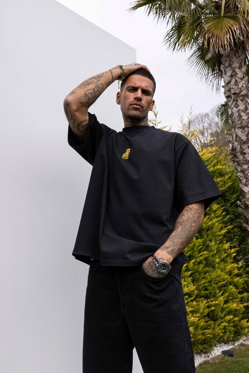 BLACK ISLAND TEAM PRINTED WASHED T-SHIRT BLACK 1851