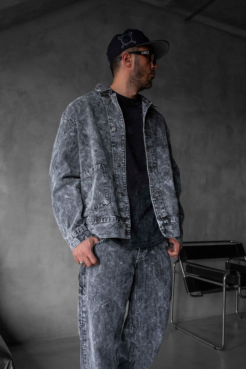 BLACK JEANS JACKET SETS 17071