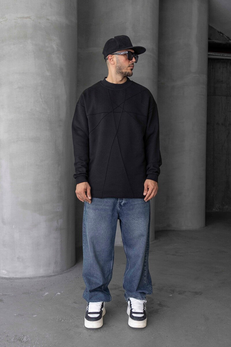 Men’s Oversized Black Sweatshirt 1645