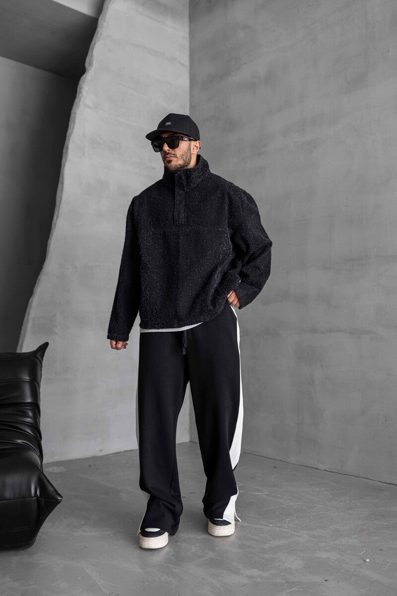 BLACK TEXTURED DENIM JACKET 16961