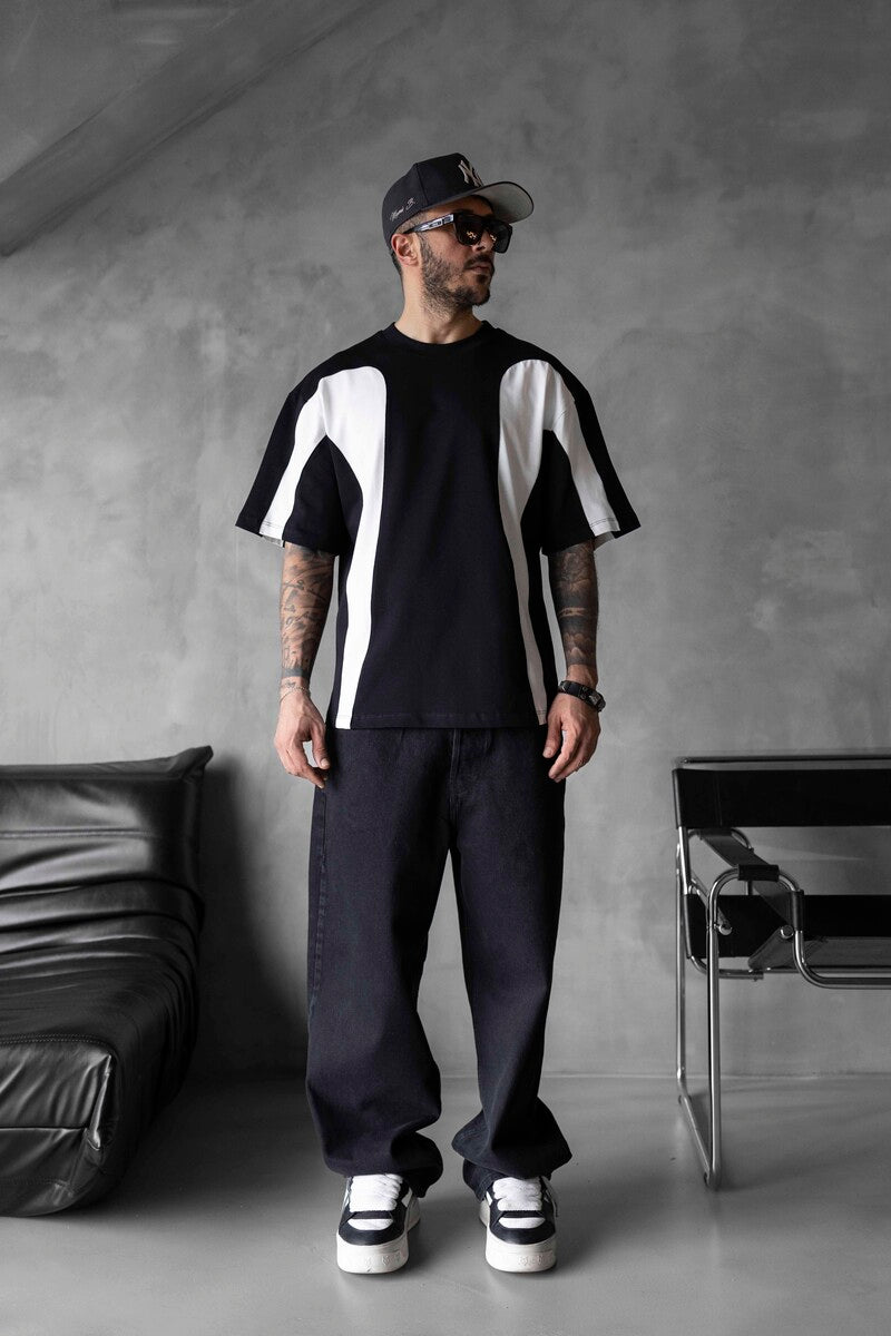 BLACK WHITE MIX T-SHIRT WHITE 1817
