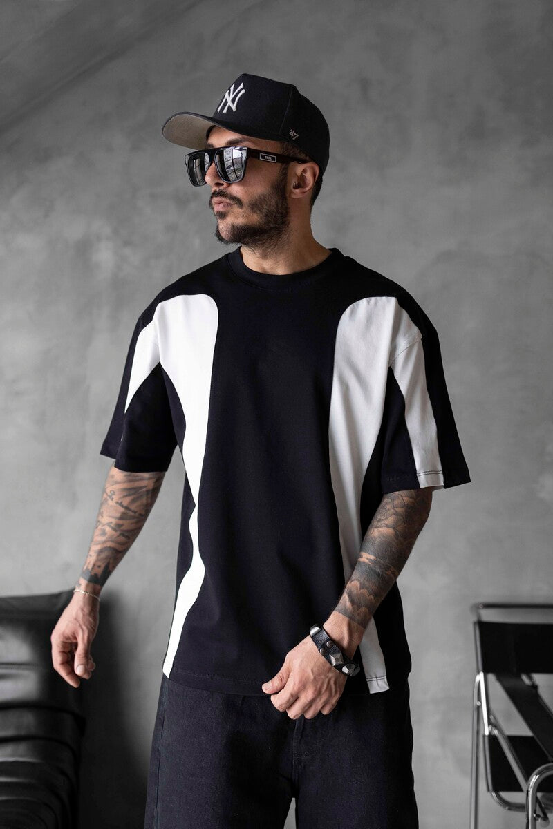 BLACK WHITE MIX T-SHIRT WHITE 1817