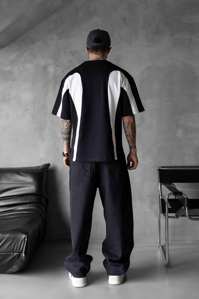 BLACK WHITE MIX T-SHIRT WHITE 1817