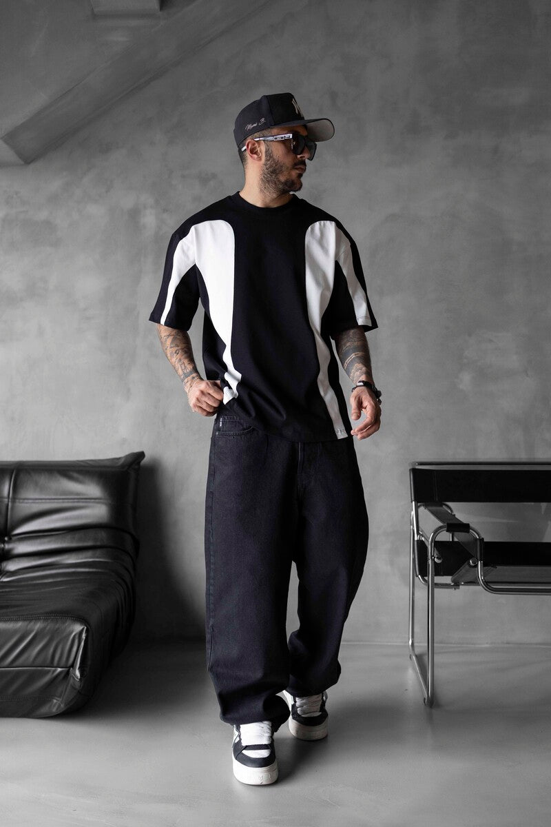 BLACK WHITE MIX T-SHIRT WHITE 1817