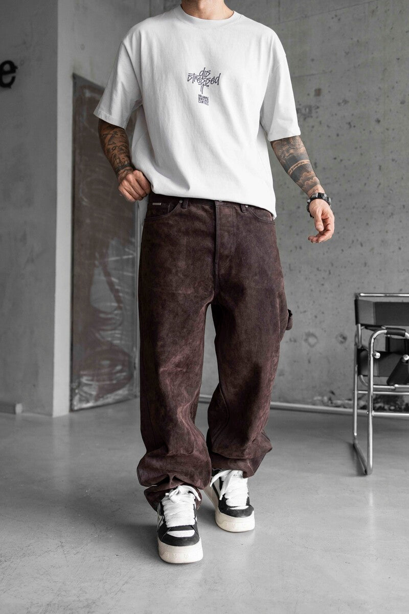 Brown Baggie Denim Jeans 17008