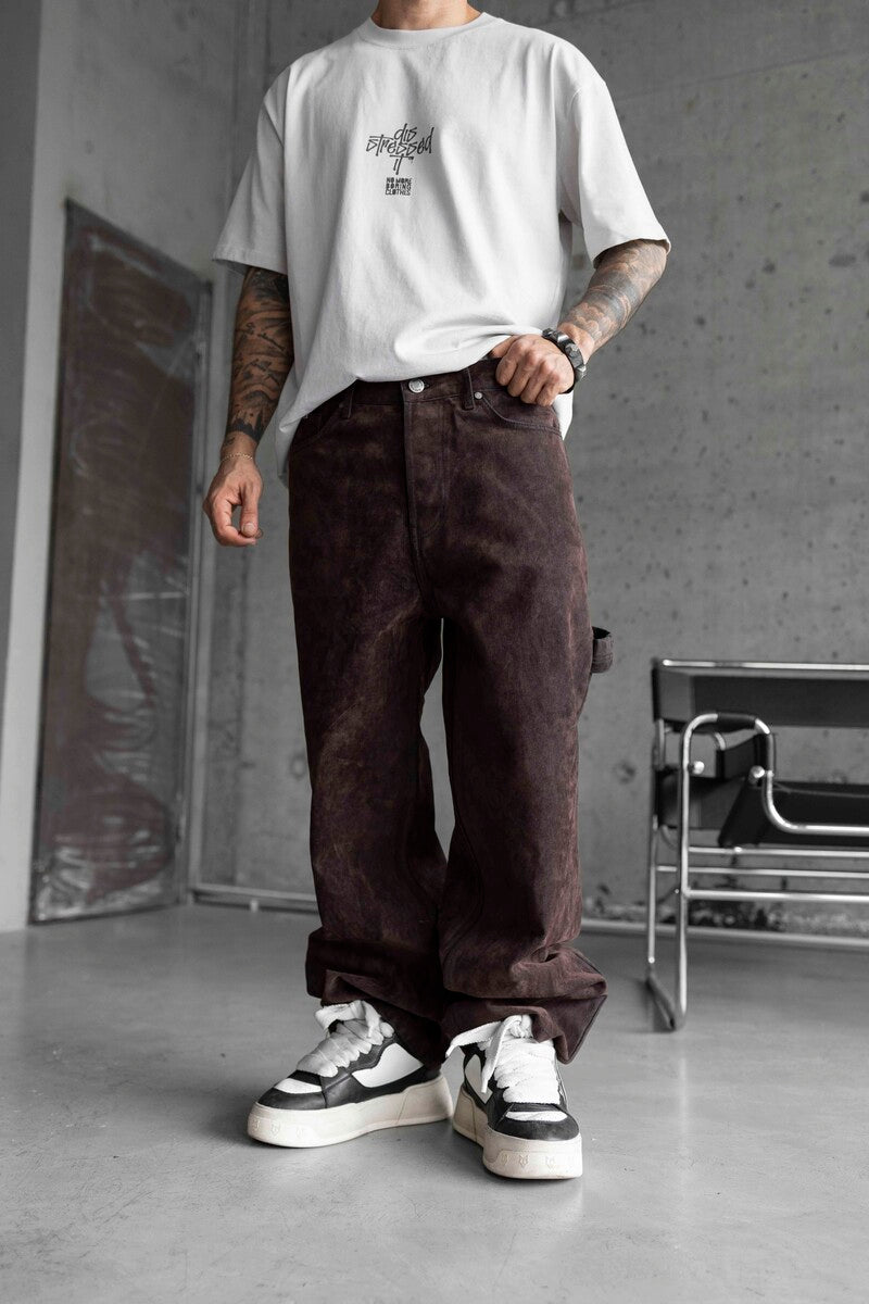 Brown Baggie Denim Jeans 17008