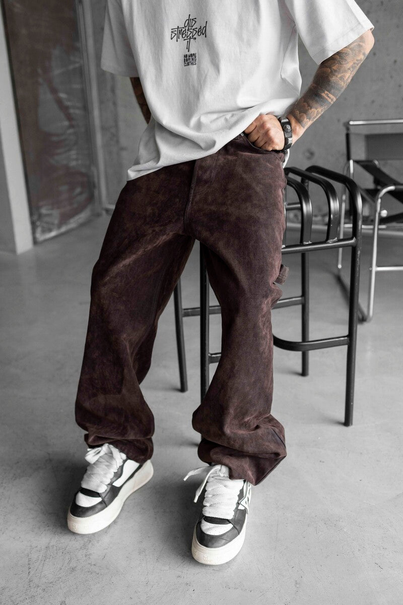 Brown Baggie Denim Jeans 17008