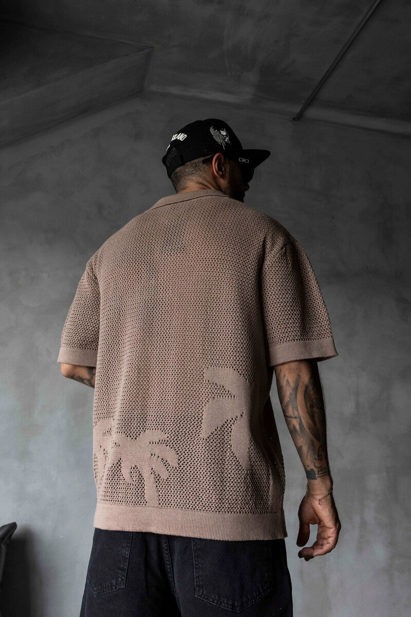 BROWN POLO COLLAR KNITWEAR 2629