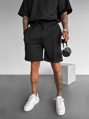 Loose Fit Cord Shorts - White