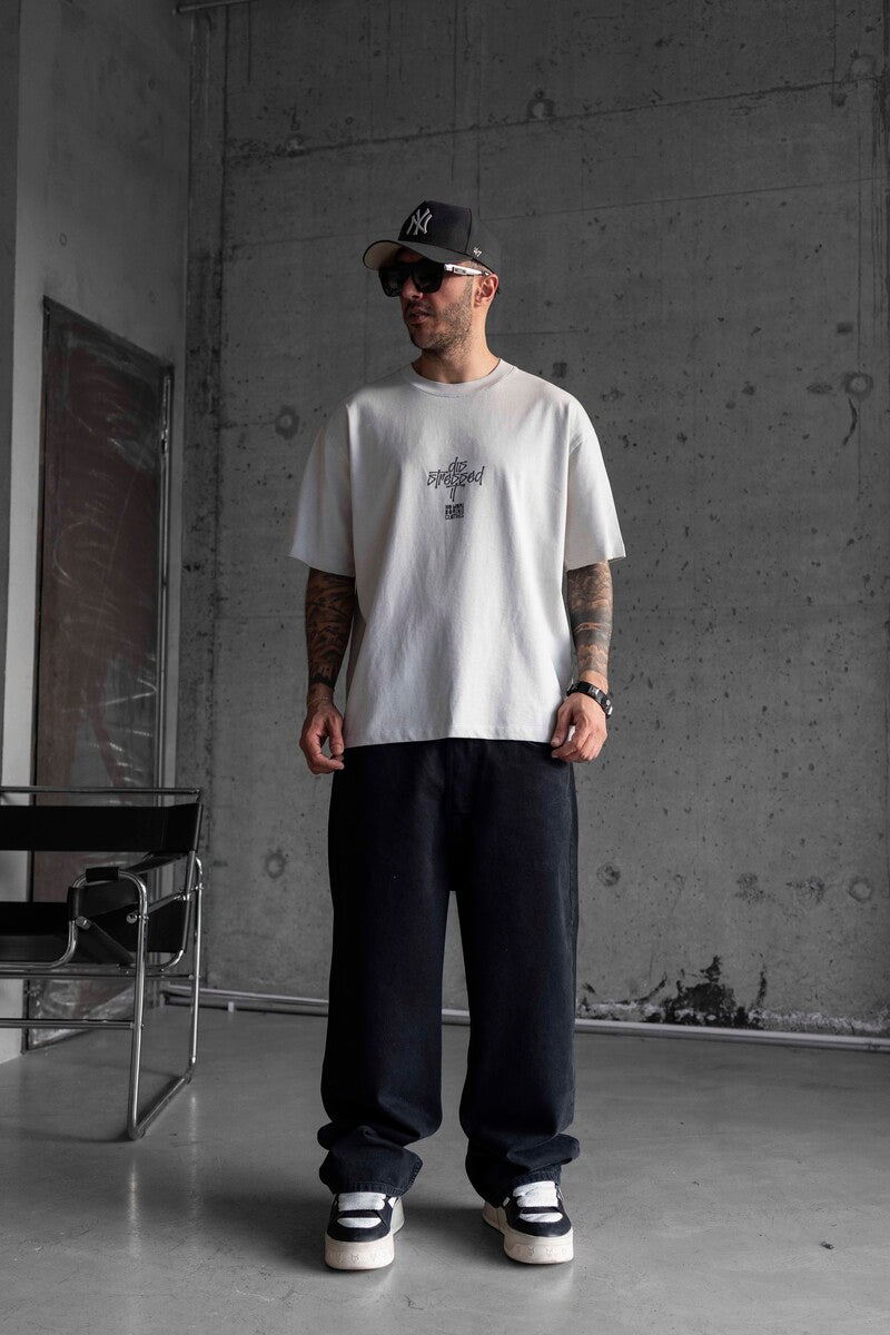 DIS STRESSED PRINTED WASHED T-SHIRT WHITE 1769