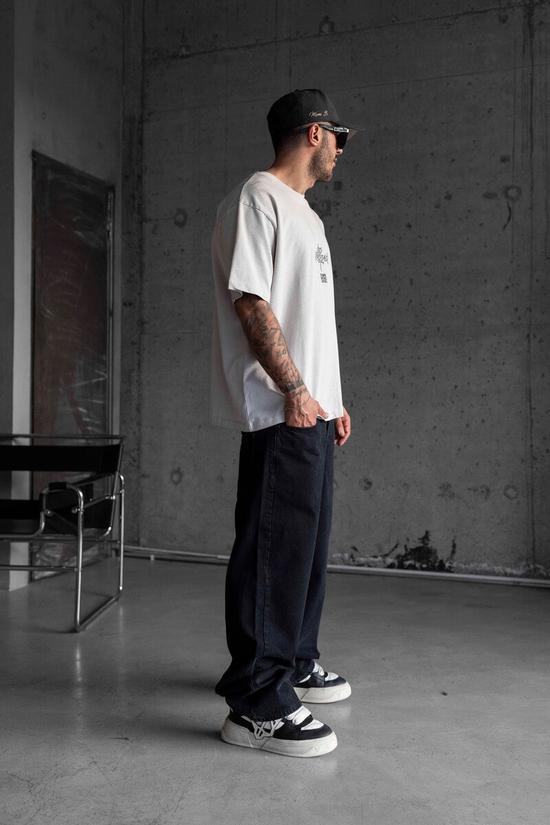 DIS STRESSED PRINTED WASHED T-SHIRT WHITE 1769