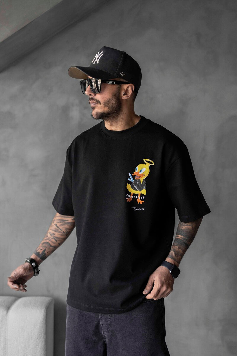 DUCK PRINTED T-SHIRT BLACK 1755