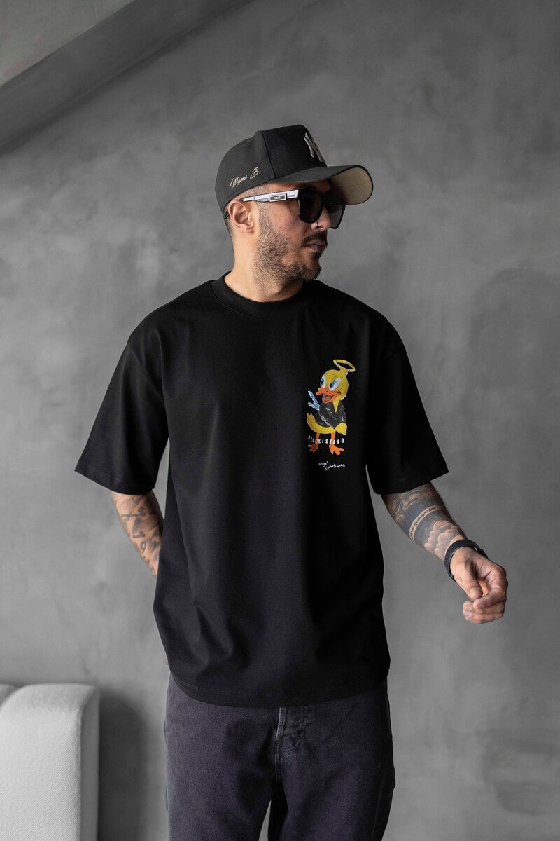 DUCK PRINTED T-SHIRT BLACK 1755