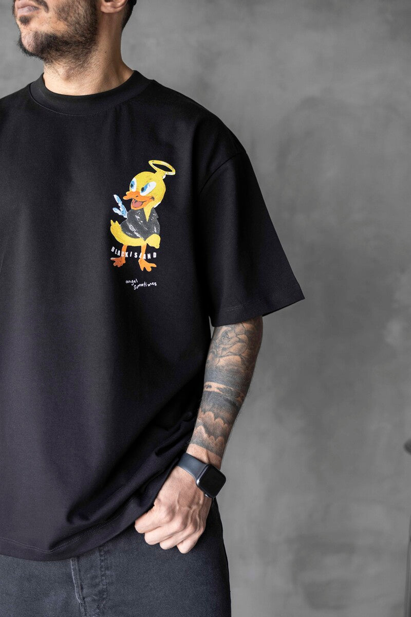 DUCK PRINTED T-SHIRT BLACK 1755