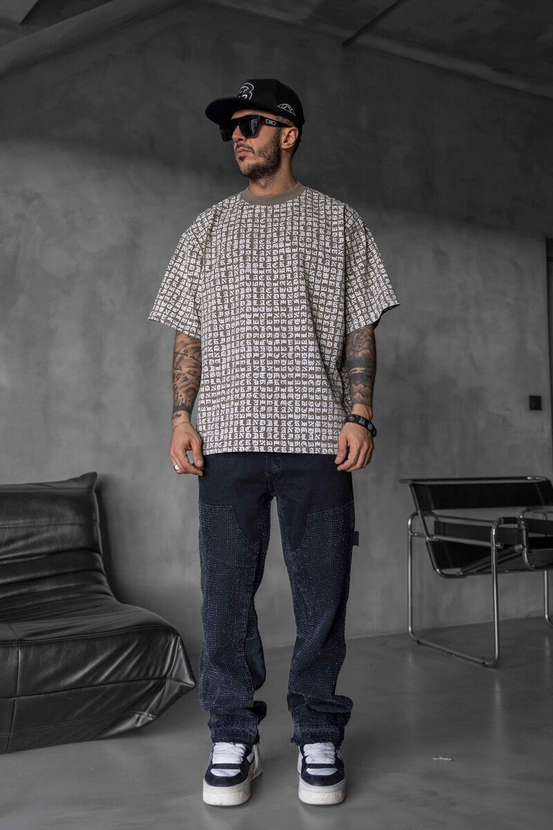 Full Print Statement Brown T-shirt 1841