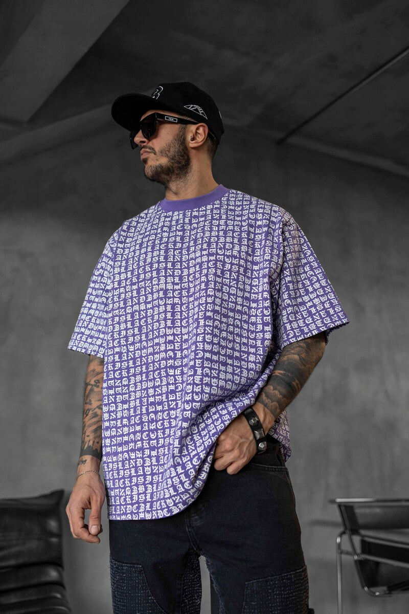 Full Print Statement Purple T-shirt 1841