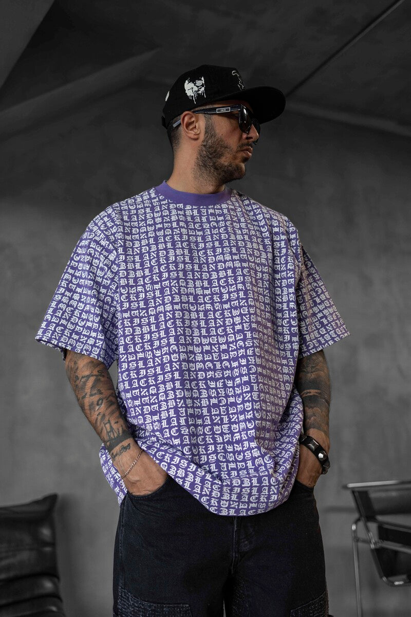 Full Print Statement Purple T-shirt 1841