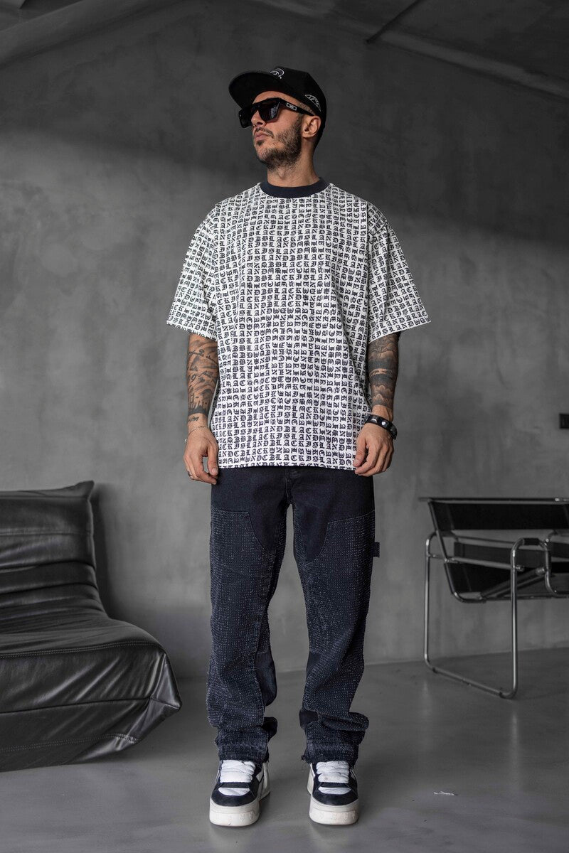 Full Print Statement White T-shirt 1841