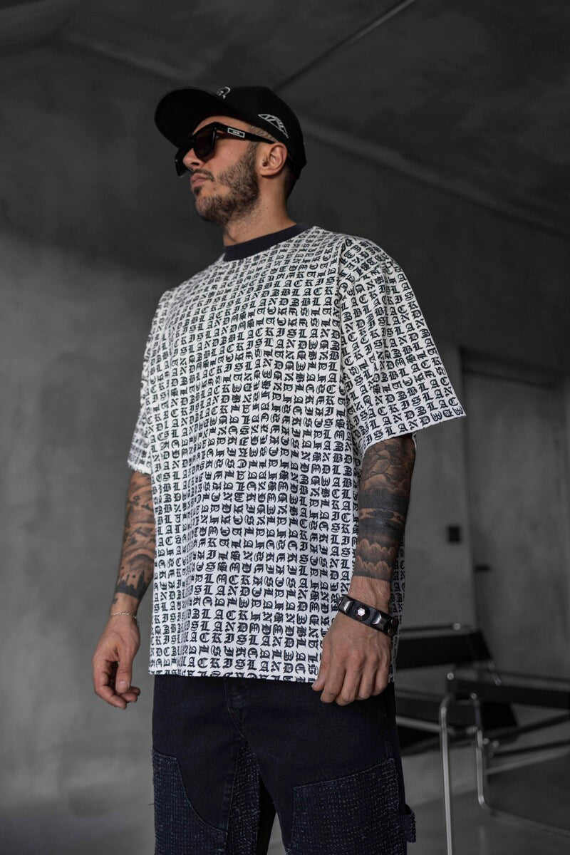 Full Print Statement White T-shirt 1841