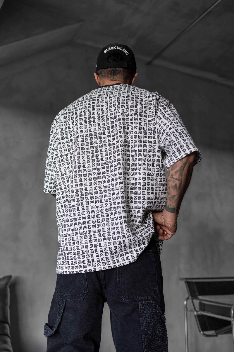 Full Print Statement White T-shirt 1841