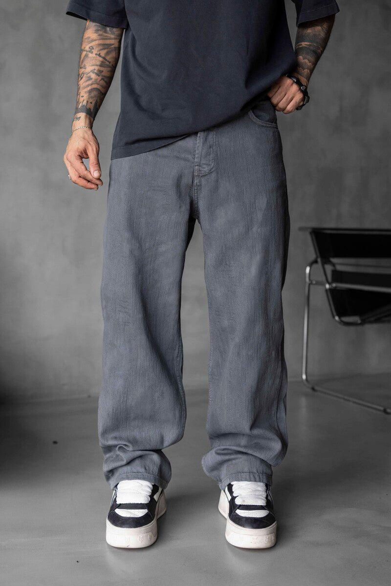 Gray Baggie Denim Jeans 17000