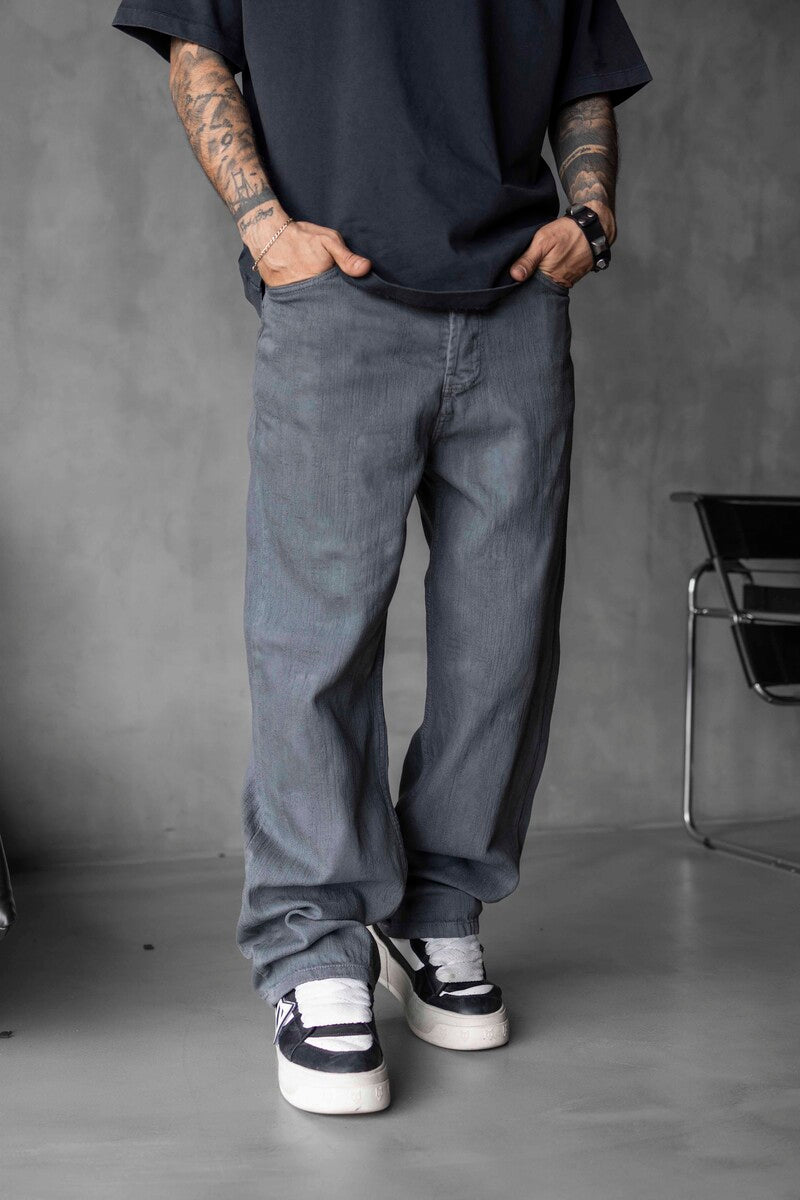 Gray Baggie Denim Jeans 17000