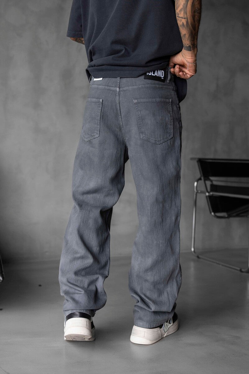 Gray Baggie Denim Jeans 17000