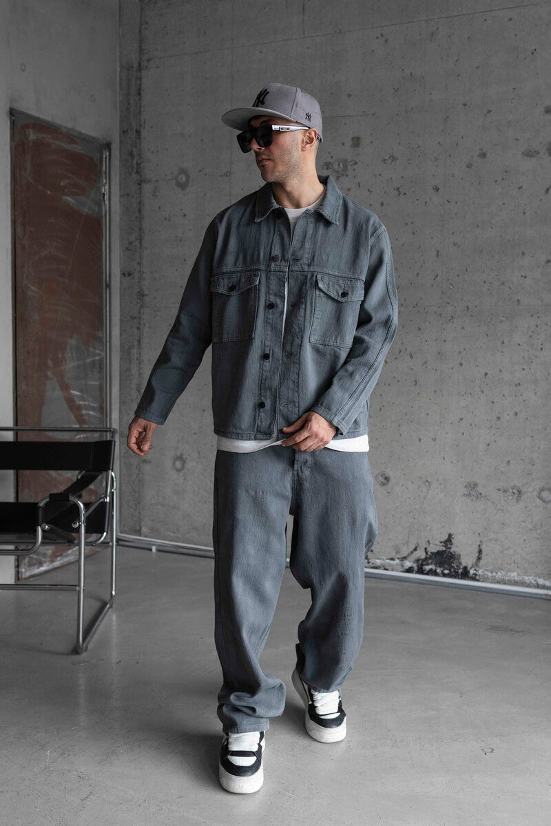 GRAY JEANS JACKET SETS 16999