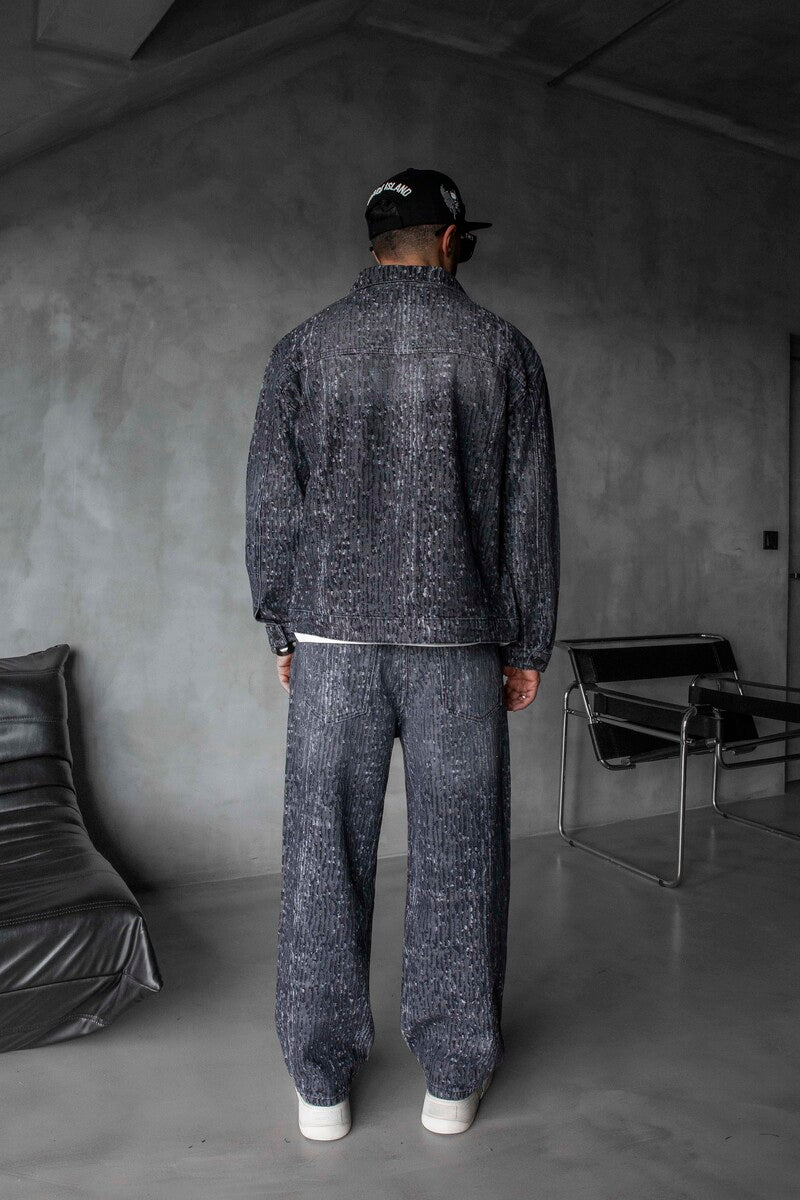 GRAY JEANS JACKET SETS 17075