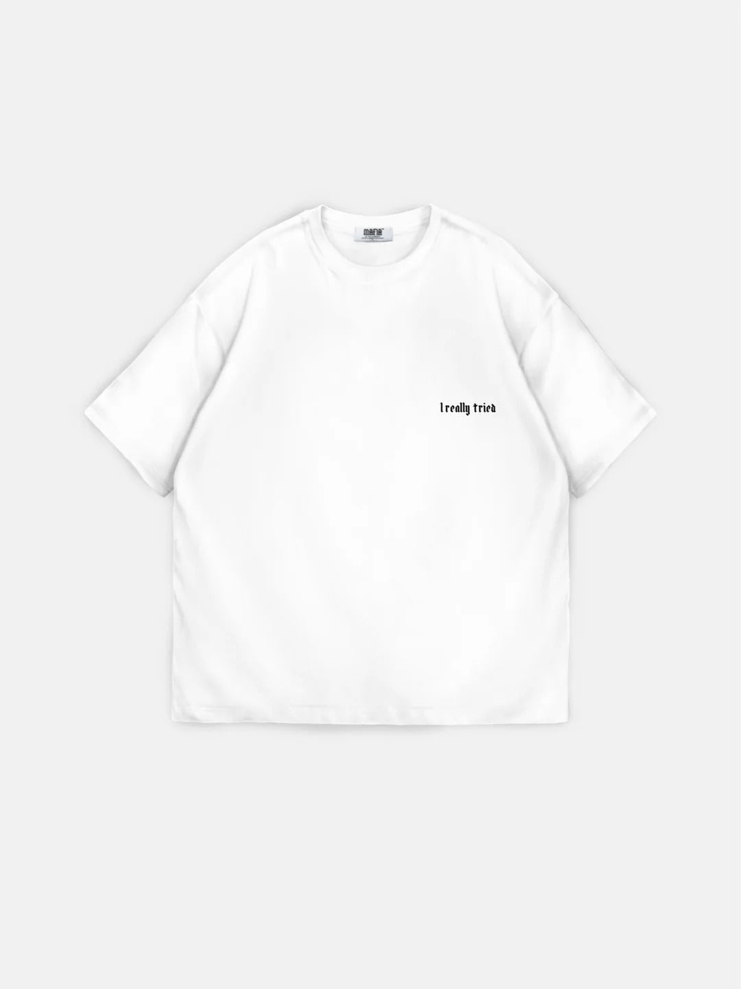 Oversize 'I Really Tried' T-shirt - Ecru