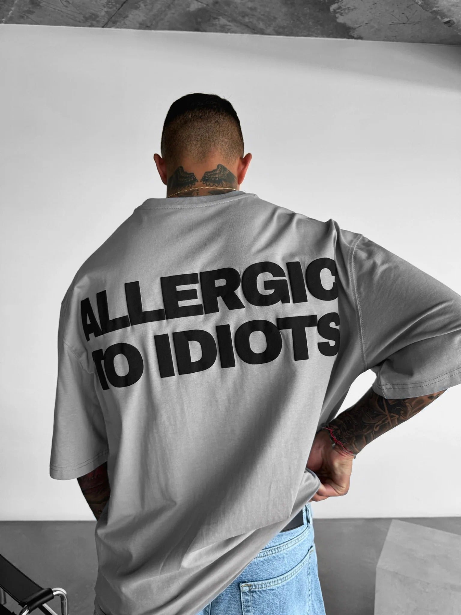 Oversize Statement T-shirt - Grey