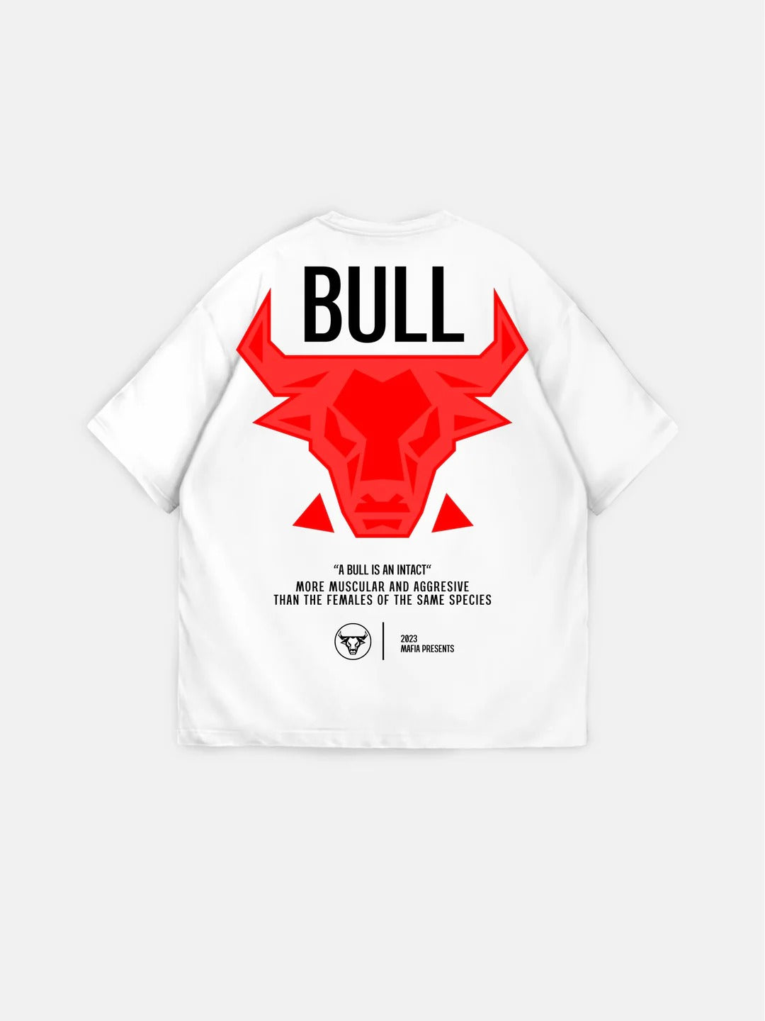Oversize Bull T-shirt - White and Red
