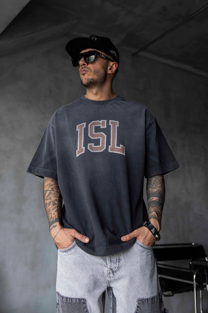 ISL PRINTED WASHED T-SHIRT BLACK 1807