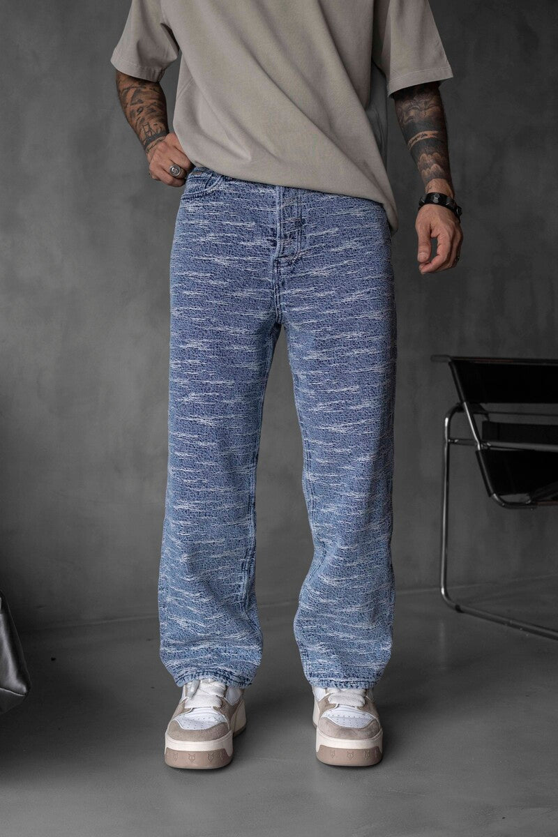 Jacquard Baggie Denim Jeans 16951