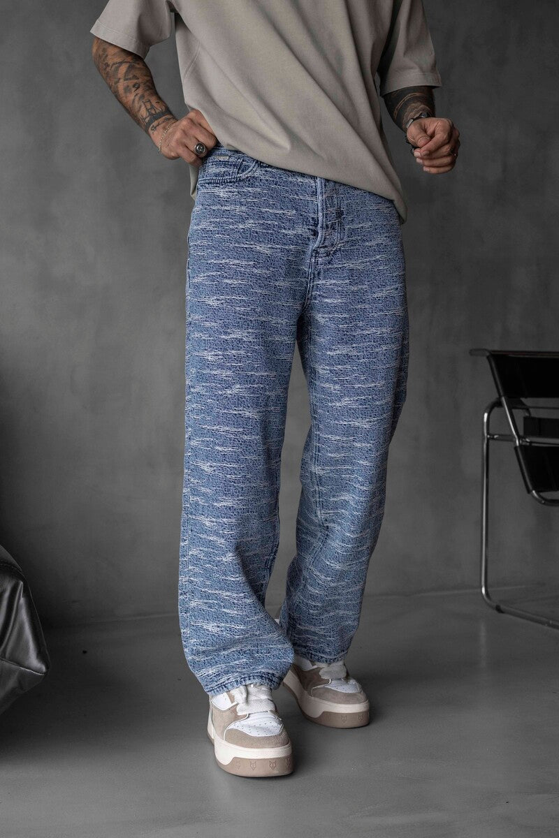 Jacquard Baggie Denim Jeans 16951