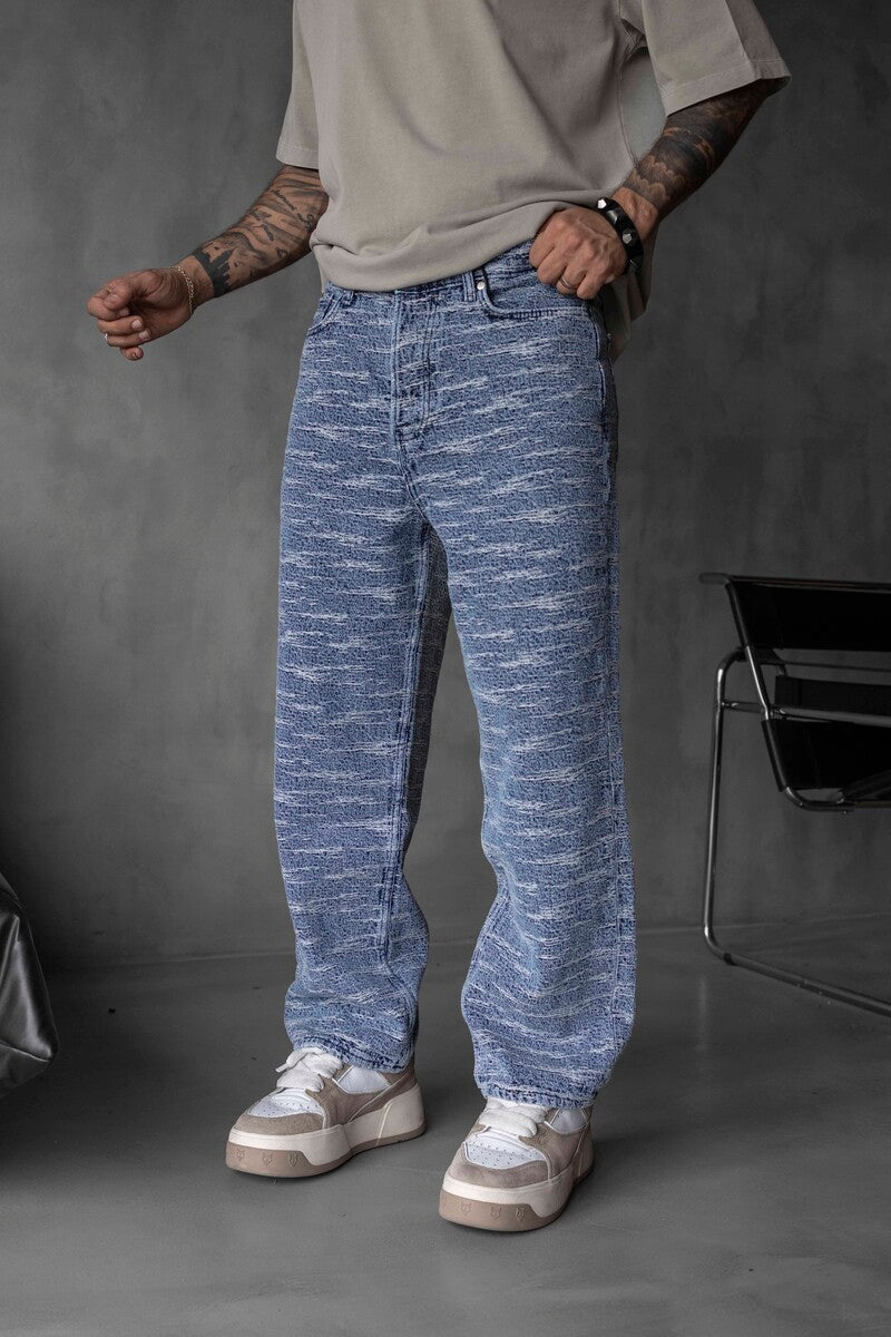 Jacquard Baggie Denim Jeans 16951