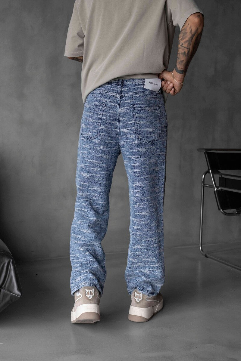 Jacquard Baggie Denim Jeans 16951