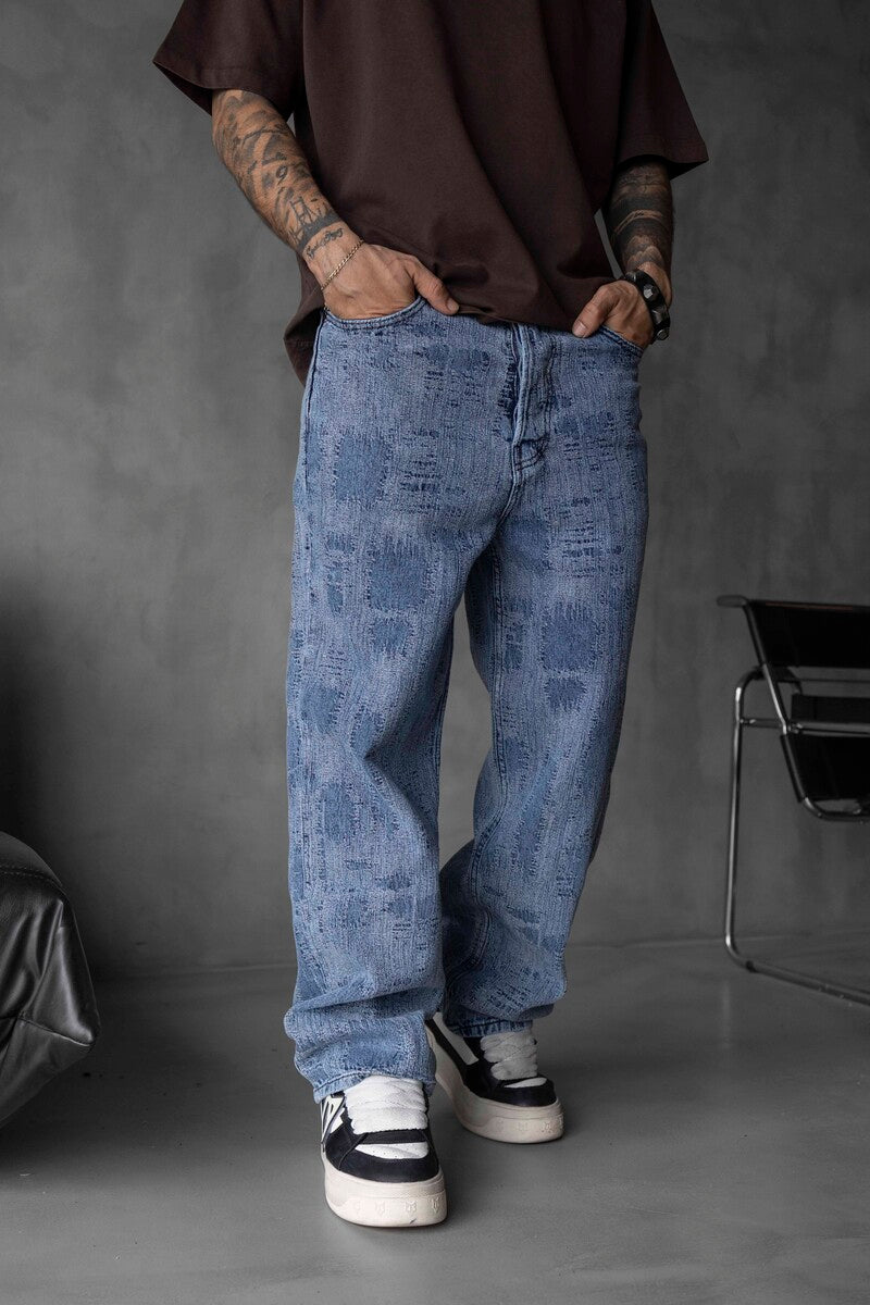 Jacquard Baggie Denim Jeans 16952